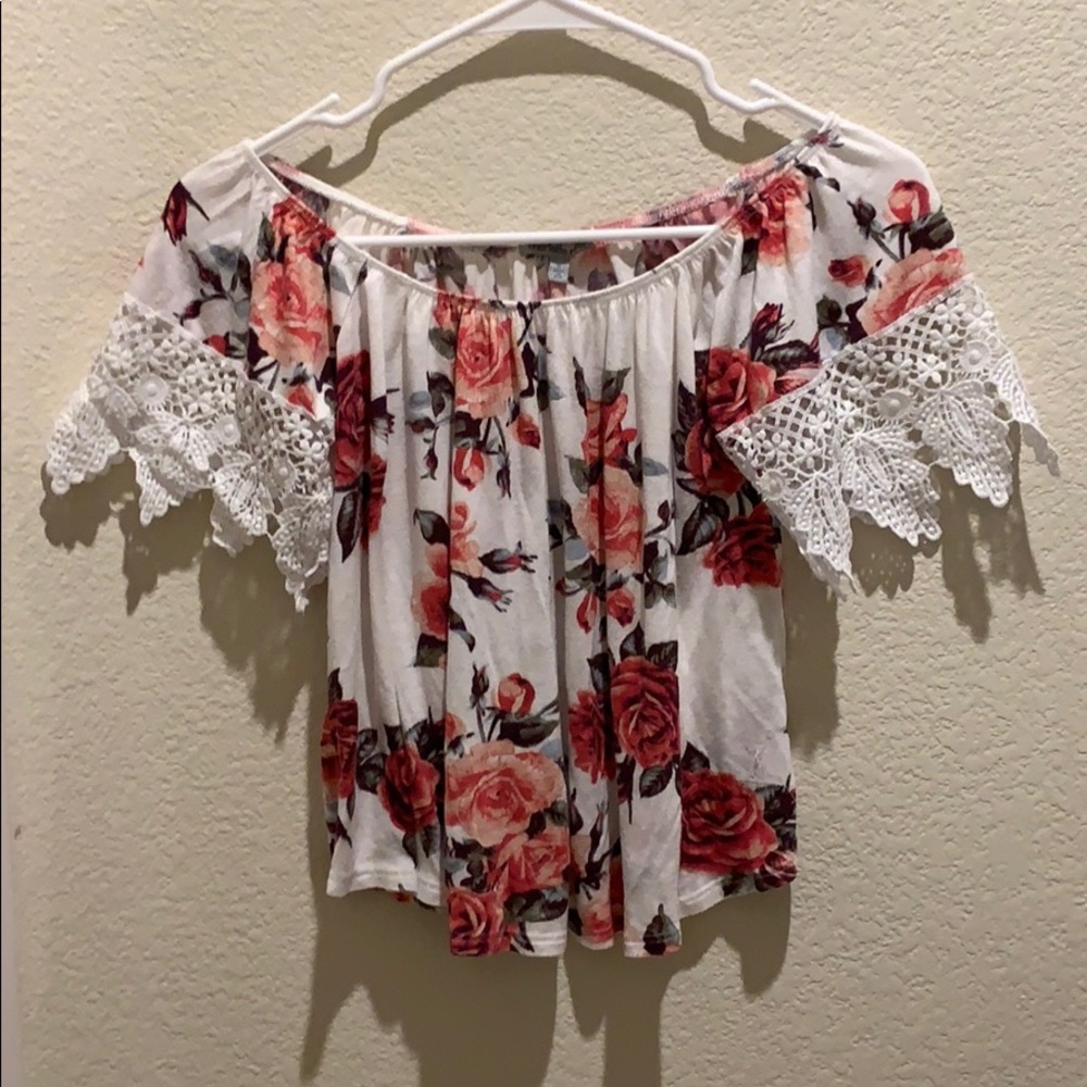 Women’s Off Shoulder SMALL Roses Print